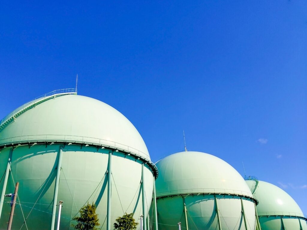 都市ガスの貯蔵タンク