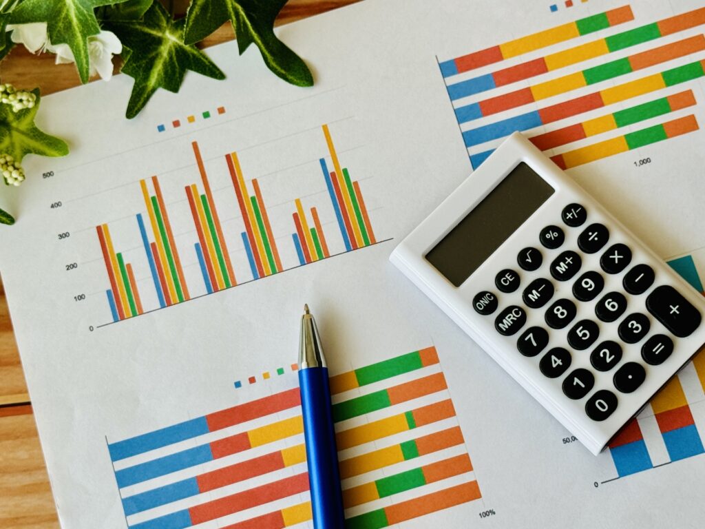 棒グラフの資料と電卓