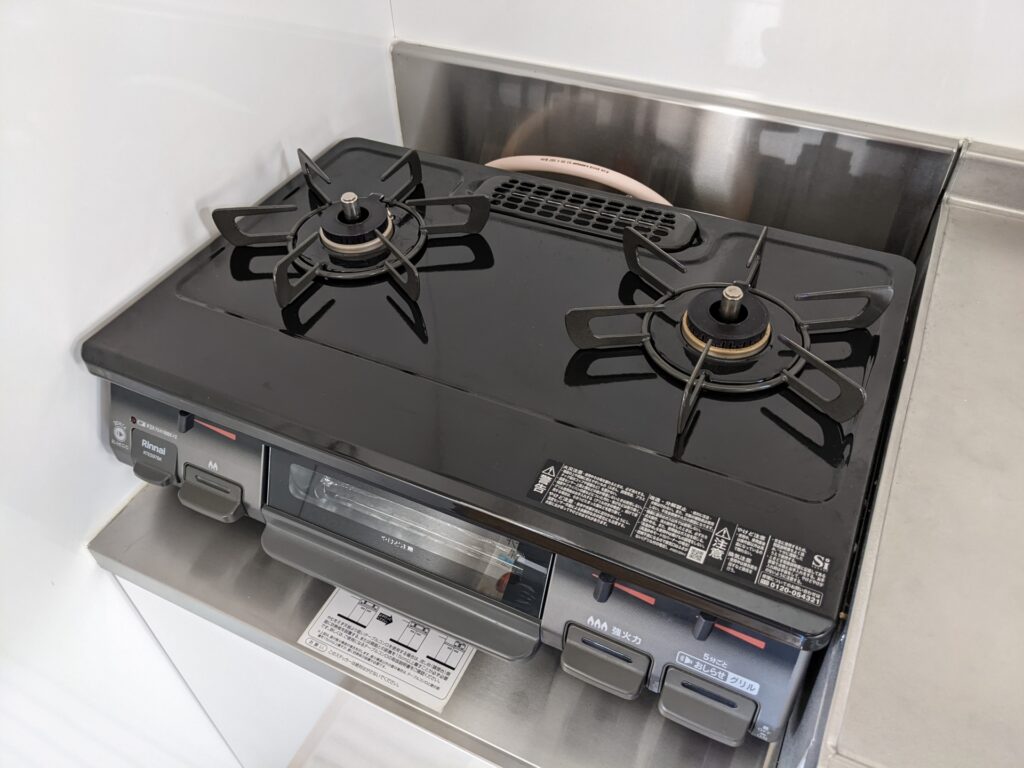 2口の卓上ガスコンロ
