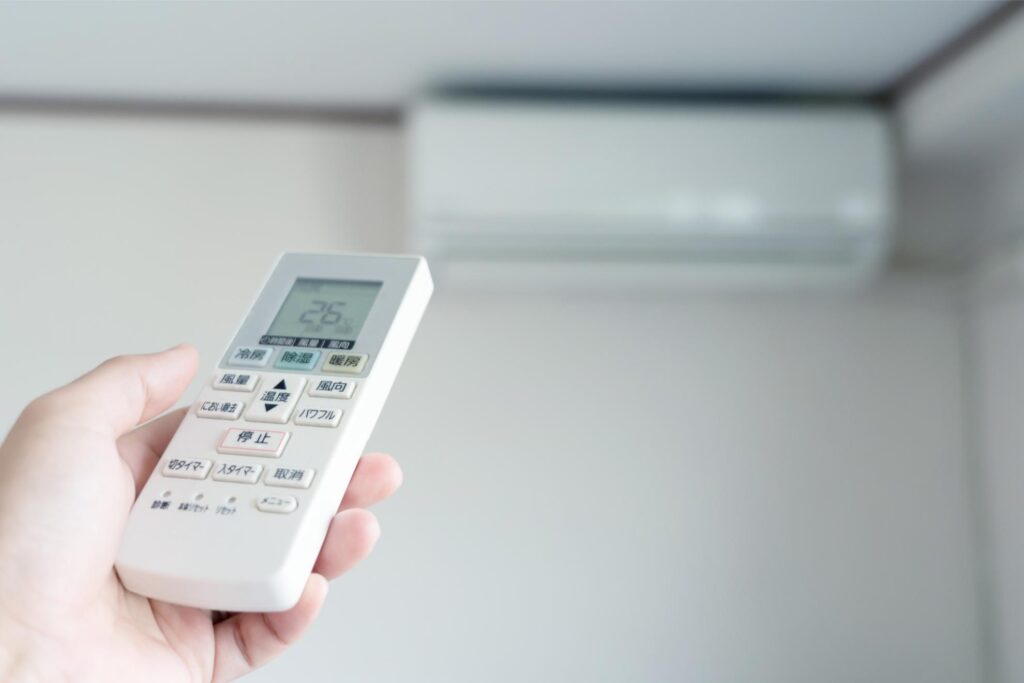 エアコンのリモコン操作で節電